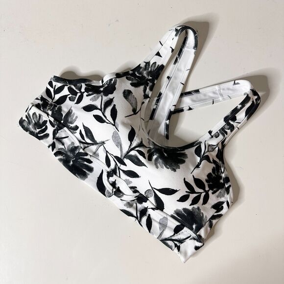 MARIKA Sports Racerback Bra URSULA Seamless White Ink Blot Floral XL  NEW - Picture 1 of 6